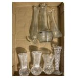 Clear glass unique vases