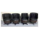 4 rocking swivel retro barrel themed chairs
