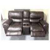 Rocking reclining sofa, chairs with middle insert
