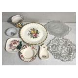 Floral themed dishware glassware