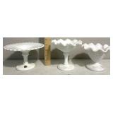 vintage white milk glass pedestal