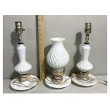 Milk glass lamps
