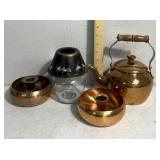 Copper themed tea pot/candle holders decor