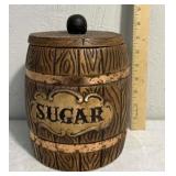 Retro Sugar canister/jar with lid pottery