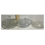 Clear glass candy dishes