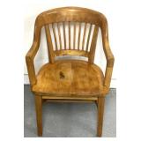Vintage salad, wood bankers chair/captains chair