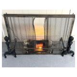 cast iron fireplace mesh screen with decorative