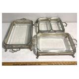 Silver Serviceware w/glass bakeware pyrex