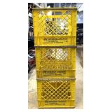 3 plastic milk crates