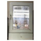 Primitive wall hanging mirrored cabinet w/ drawer
