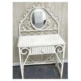 30 inch wide wicker stand with vanity mirror one