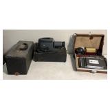 Vintage Polaroid & projector see description