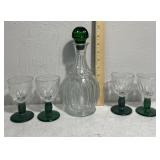 vintage Avon Emerald Accent glass decanter and