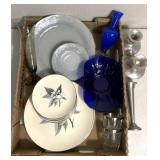 Dishware/blue-gray/silver decor
