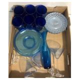 Blue glassware