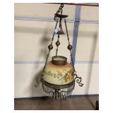 Antique Brass Victorian Parlor Hanging Lamp