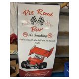 Plastic Advertisement Sign Pit Road Bar