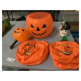 Vintage Halloween Blowmold Pumpkin, Moster, etc
