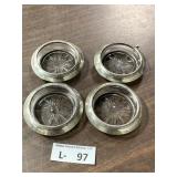 Frank M. Whiting & Co Sterling Glass Coaster Set