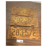(3) Arkansas 1936 Truck License Plates