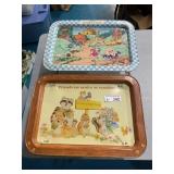 (2_ Vintage Metal TV Trays
