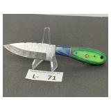 Damascus Style Knife w/Sheath approx 3"