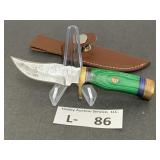 Damascus Style Knife w/Sheath approx 3"