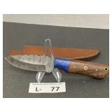 Damascus Style Knife w/Sheath approx 3"