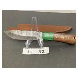 Damascus Style Knife w/Sheath approx 3"