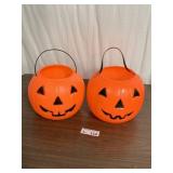 (2) Pumpkin Blowmold Buckets