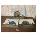 (3) Dinosaur Wall Art Pictures