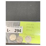 (3) Silver Washington Quarters
