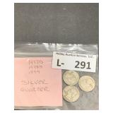 (3) Silver Washington Quarters