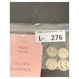 (4) Silver Washington Quarters