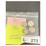 (4) Silver Washington Quarters