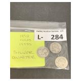 (3) Silver Washington Quarters