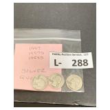 (3) Silver Washington Quarters