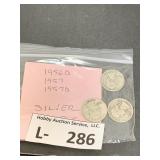 (3) Silver Washington Quarters