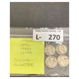 (4) Silver Washington Quarters