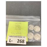 (4) Silver Washington Quarters