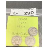 (3) Silver Washington Quarters