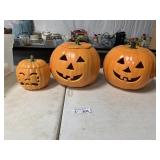 (3) Ceramic Pumpkin Decor
