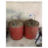 (2) Vintage Metal Fuel Cans