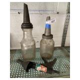 Antique GLass Oil Jars, etc