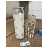 (2) MCM Glass Decor Jar - Atomic Starburst