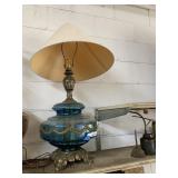MCM Blue Glass Table Lamp