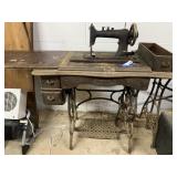 Vintage Sewing Machine in Cabinet