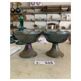 (2) Indiana Carnival Glass Candlesticks