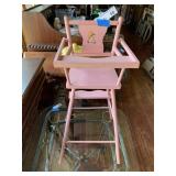 Vintage Wooden Doll High Chair
