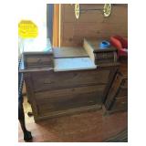 Antique Wood Marble Top Chest Drawer